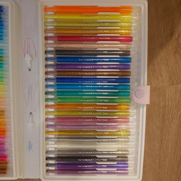 Vintage 1976 2004 Sanrio Hello Kitty 50 Twist-Up Crayons Princess Pink Box - Picture 8 of 9